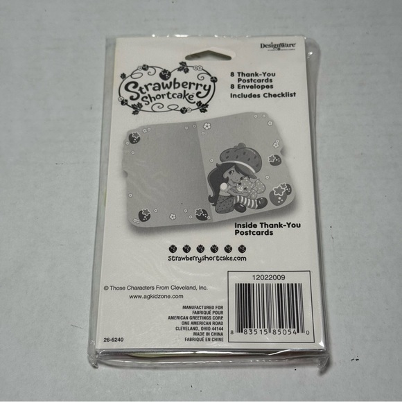 Strawberry Shortcake Thank You Cards - Picture 2 of 2